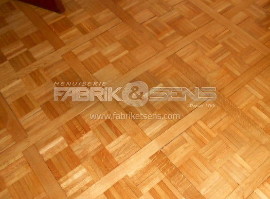 Parquet mosaïque sur-mesure en Chêne à Beaujeu (69)